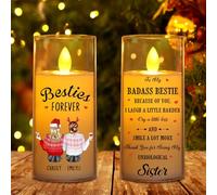 Badass Bestie Sister Personalized Friendship Candle Custom Sisters Name Portrait Candle for Best Friend Sisters Funny Friendship Candle Gifts for Christmas Birthday,27