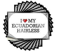 Badass Decal Aesthetic Decals, Rv Camping Accessories Cute Pattern Design for Girls Notebook | Bottle Removable Vinyl I Love My Ecuadorian Hairless(8X12CM)