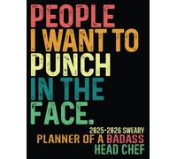 Badass Head Chef 2025-2026: Gag Gifts Sweary Monthly Planner Book Funny For Men Women Coworkers - Job Retirement Appreciation Christmas Birthday - To Do Notes Passwords Budget