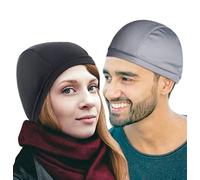Badass Moto Skull Caps for Men 2 Pack. Motorcycle Skull Cap Helmet Liner Summer Beanie for Men Keeps You Cool & Dry, Stops Hot Sweaty Head. Sports Helmet or Hard Hat Clean, Black and Gray, One size