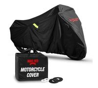 Badass Moto Ultimate Waterproof Motorcycle Cover. Heavy Duty, Night Reflective, Windshield Liner, Heat Shield, Vents, Lock Pocket, Taped Seams (108” Full Dressers,Tourers) Extra Large