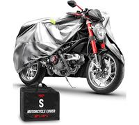 Badass Moto Ultimate Waterproof Motorcycle Cover - Outdoor Storage Motorcycle Covers for Harleys - Street or Sport Bike. Taped Seams, Windshield Liner, Heat Shield, Vents, Reflective - Medium