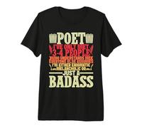 Badass Poet Poetry Writer Premium T-Shirt