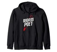Badass Poet Writer Zip Hoodie