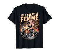 Badass Rebel Rockabilly Biker Pinup Motorcycle Girl T-Shirt
