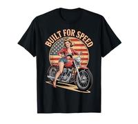Badass Rebel Rockabilly Biker Pinup Motorcycle Girl T-Shirt