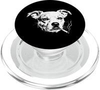 Badass Smoking Dog Portrait - Funny Cute Rebel Pet Humor PopSockets PopGrip for MagSafe