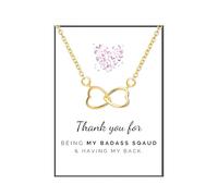 Badass Squad Necklace, Dainty Double Circle Heart Necklaces Best Friend Friendship Bff Chain Pendant Necklace for Women Bestie Sister Christmas Birthday Jewelry Gifts, Large, Copper, No Gemstone