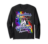 Badass Unicorn Funny Rainbow Unicorn Adult Mad Unicorn Lover Long Sleeve T-Shirt