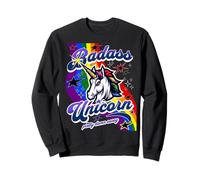 Badass Unicorn Funny Rainbow Unicorn Adult Mad Unicorn Lover Sweatshirt