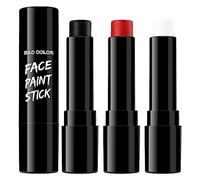 BADCOLOR 3PCS Face Paint Kit Sticks, Black White Red Eye Black Sticks Face Body Paint Makeup for Clown Sports Professional Halloween SFX Makeup Cosplay Joker Zombie Vampire Costume Parties
