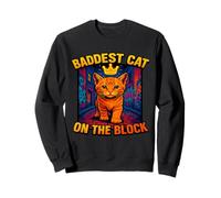 Baddest Cat on the Block Cool Urban Graffiti Style Sweatshirt