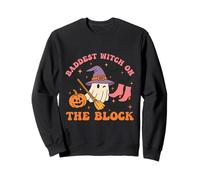 Baddest Witch On The Block Funny Halloween Sweatshirt
