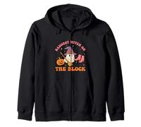 Baddest Witch On The Block Funny Halloween Zip Hoodie