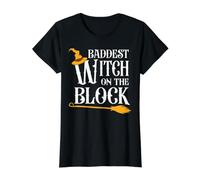 Baddest Witch On The Block Value Graphic T-Shirt, Women, Black, S