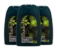 Badedas 3-in-1 Revitalizing Shower Gel Shampoo and Conditioner having a rich formulation with extract of horse chestnut and the distinctive Badedas Fragrance, 200 ml Pack of 3