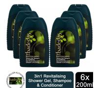 Badedas 3in1 Revitalising Shower Gel, Shampoo & Conditioner 200ml, 6 Pack