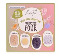 BadeFee Firm Care Trial Set "Fantastic Four" - Gift Set with Solid Shampoo, Firm Conditioner, Firm Shower, Solid Exfoliation - Plastic-Free, Natural Ingredients, Made in Germany