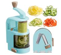 Badelite Vegetable Spiralizer 4-IN-1 Rotating Blade Veggie Spiralizer Zucchini Noodle Maker with Strong Suction Cup Spiral Vegetable Cutter Slicer - Blue