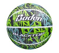 Baden | Blacktop Basketball | Durable Rubber for Indoor & Outdoor | Street/Graffiti Collection | Size 7 (29.5 inches) & Intermediate Size 6 (28.5 inches) (Green Smiley Graffiti, Size 7 (29.5"))
