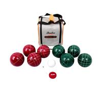 Baden Champions Bocce Ball Set - 90mm - Includes Carry Case & Measuring Tape - Outdoor Garden Game for All Ages - Durable Poly-Resin Balls - Red/Green/White/Black