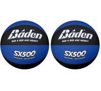 Baden Junior SX Range Composite Rubber Basketball, Indoor and Outdoor Ball, Blue and Black, Size 5 (Pack of 2)