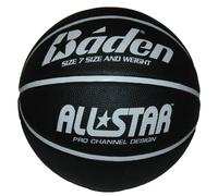 Baden Men's All Star Deluxe Rubber Basketball, Indoor and Outdoor Ball, Black and White, Size 7