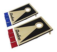 Baden Pro Series Cornhole Set (2' x 3') - 2 Solid Wood Boards with Folding Legs, 8 Weather-Resistant Bean Bags, Carry Handles & Storage - Party, Backyard, Tailgate Game - Red/Blue