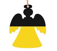 Baden-Württemberg flag Wooden Tree Ornaments Angel Shape 2 PCS, Vintage Hanging Holiday Decorations, Souvenir Holiday Decor