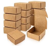 BadenBach 50 PCS Mini Gift Boxes,2.16 x 2.16 x 0.98,Small Cardboard Gift Boxes,Brown Paper Jewelry Box Homemade Soap Box for Shipping Small Business Art Crafts Party Favors