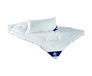 Badenia Bed Comfort Irisette Noblesse 03633260140 mono satin with White Topstitching, white, 135 cm x 200 cm