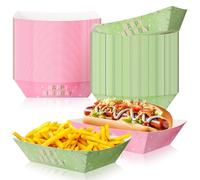 Baderke 100 PCS Green and Pink Witch Party Paper Food Trays, Disposable Boat Trays for Serving Food, Birthday Witch Theme Party Supplies