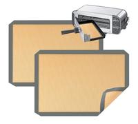 Baderke 2 Pack Silicone Baking Mat for Ninja ST100 and ST101 Foodi 2-in-1 Flip Toaster 9.6 x 5.6 in Reusable Silicone Liners Non Slip Silicone Baking Mat for Baking Cookies Bread Oven(Gray)