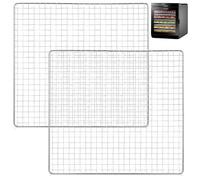Baderke 2 Pcs 13 x 12 Inches Dehydrator Trays Compatible with CP267-FD Only Stainless Steel Dehydrator Drying Mesh Screens Stainless Steel Tray for Drying Fruit Food