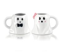 Baderke 2 Pcs Mr and Mrs Ghost Mugs Halloween Boo Couple Coffee Cups Spooky and Adorable Ceramic Gifts for Engagement Him Her Bride Wedding Personalized Supplies