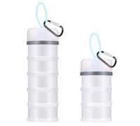 Baderke 2 Pcs Protein Powder Containers with Funnels Stand, 5 and 3 Layers Stackable Powder Supplement Travel Container Formula Organizer Storage Powders Holder for Travel Workout Fitness(White)