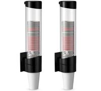 Baderke 2 Pieces Cup Dispenser Pull Type Automatic Remover Fit 7 oz to 12 oz Plastic Water Machine Cup Holder Wall Mount Bathroom Home Office Hospital (Stylish)