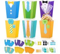 Baderke 30 Sets Father's Day Crafts Father's Day DIY Treat Boxes Make Your Own Dad Gift Treat Holder Dad Boxes for Classroom Craft Activity DIY Party Favor Classroom Fun Activities