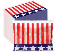 Baderke 50 Pcs 4th of July Makeup Bags EVA Patriotic Cosmetic Bags for Women USA Flag Small Makeup for Purse Travel Toiletry Cosmetics Bulk Gifts for Independence Day Party Gift Wrapping Supplies