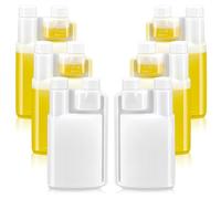 Baderke 6 Pcs 8.5oz Plastic Liquor Flask Small Flasks with Built in 0.5oz Shot Glass Chamber Dispenser with Caps Plastic Flask for Liquor to Store and Pour for Concerts Travel Party Events