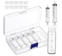 Baderke 6 Pcs Liquid Medicine Travel Container Scale Glass Bottles, Single Dose Medicine Bottles Dispenser with Leak-Proof Plug and 5ml&10ml Plastic Syringe Travel Essentials Accessories (15 ml)