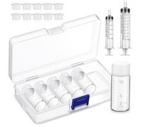 Baderke 6 Pcs Liquid Medicine Travel Container Scale Glass Bottles, Single Dose Medicine Bottles Dispenser with Leak-proof Plug and 5ml&10ml Plastic Syringe Travel Essentials Accessories