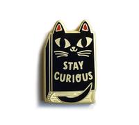 BADGE BOMB Stay Curious Cat Book Enamel Pin