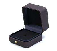 Badge Box and Medal Display Case, PU Leather Storage Organizer with Flannel Lining for School Badges, Silver Coins Jewelry Accessories(Dark gray)