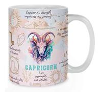 Badge Centre Capricorn Star Sign Mug, 11oz Zodiac Mug (Capricorn)