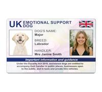 Badge Centre UK Emotional Support Dog ID Card - PVC Durable Access Card with Photo - Equality Act 2010 Support Card for Handlers