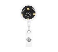 Badge Clip Dog Paw Prints Retractable Nurse Badge Holder with Keychain Name Badge Clip ID Card Badge Holder with Alligator Clip