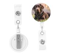 Badge Clips ID Name Badge Holder Reels Lightweight Plastic Brown Labrador Retriever Badge Reel Name Tag Badge Reel Clips ID Badge Clip Cute Belt Clip for Nurse Id Card Holder