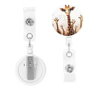 Badge Clips ID Name Badge Holder Reels Lightweight Plastic Cute Cartoon Funny Giraffes Badge Reel Name Tag Clips Badge Reel ID Badge Clip Cute Belt Clip for Nurse Id Card Holder
