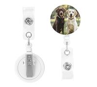 Badge Clips ID Name Badge Holder Reels Lightweight Plastic Labrador Retriever Dogs Badge Reel Name Tag Clips Badge Reel ID Badge Clip Cute Belt Clip for Nurse Id Card Holder